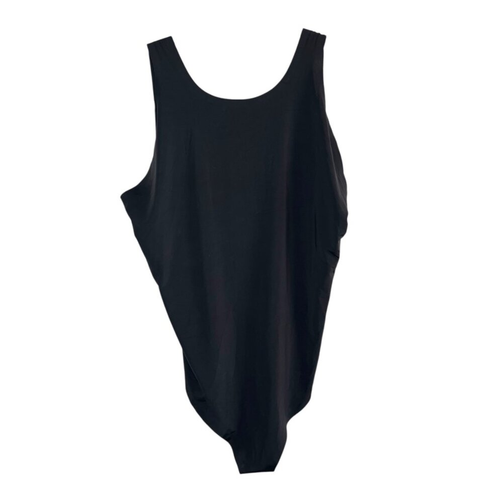 Yitty Fabletics Black Smooth Reality Thong Bodysuit XL